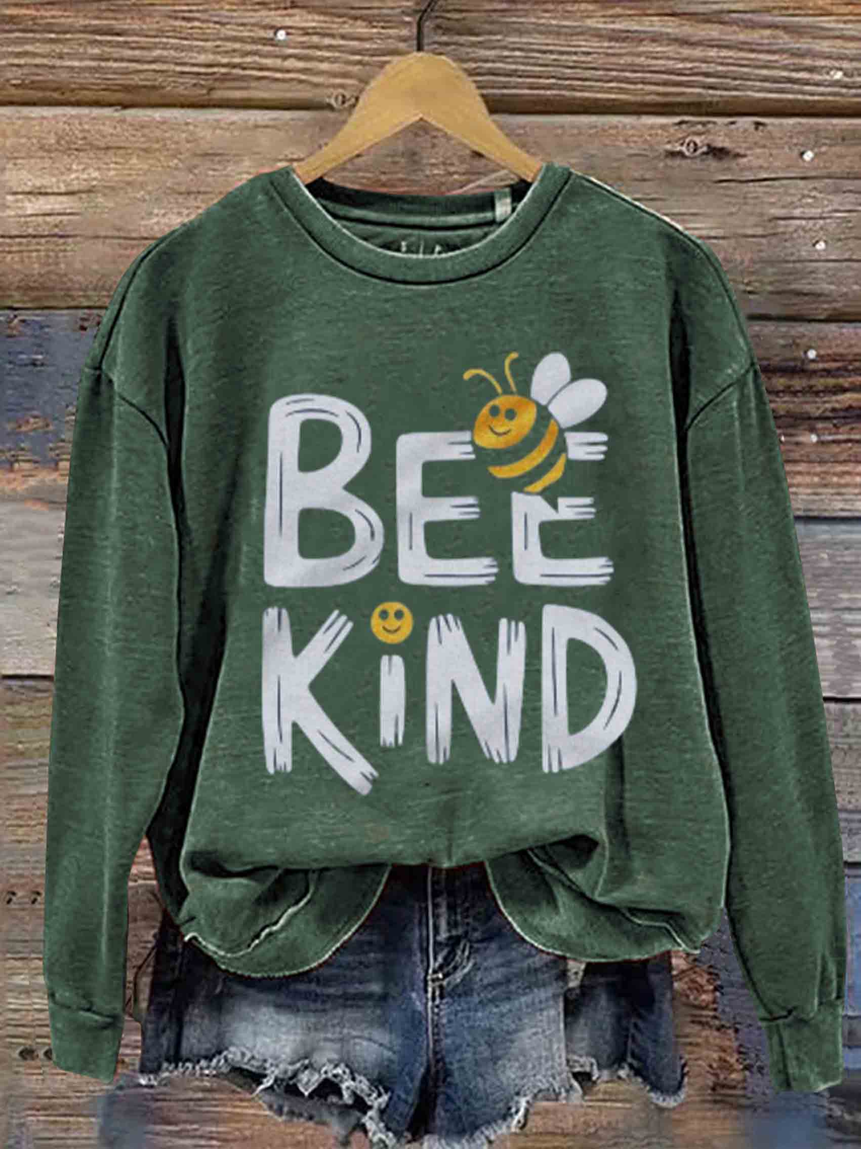 Bee Kind Art Print Casual Sweatshirt