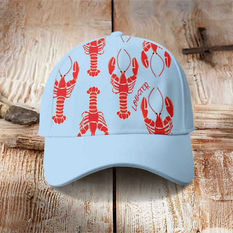 Dashingsoul Creative Big Red Lobster Print Casual Cap