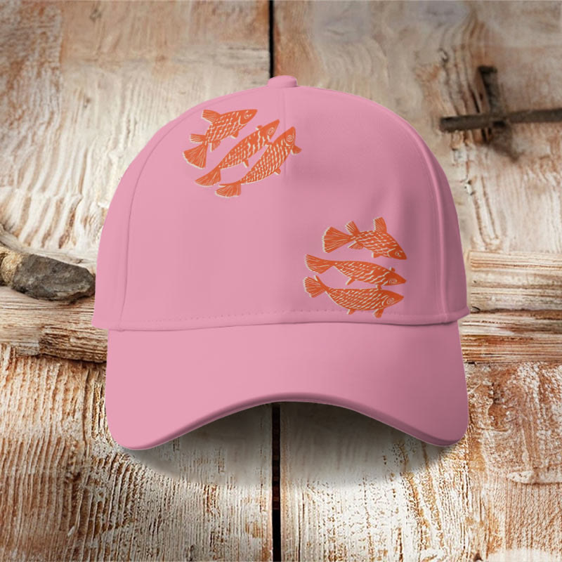Dashingsoul Lucky Red Koi Fish Art Print Casual Cap