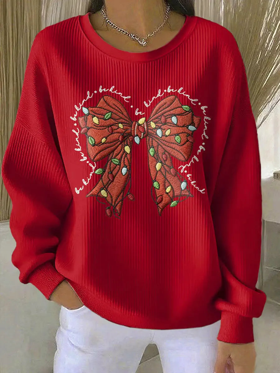 Be Kind Pattern Art Print Casual Cotton Sweatshirt