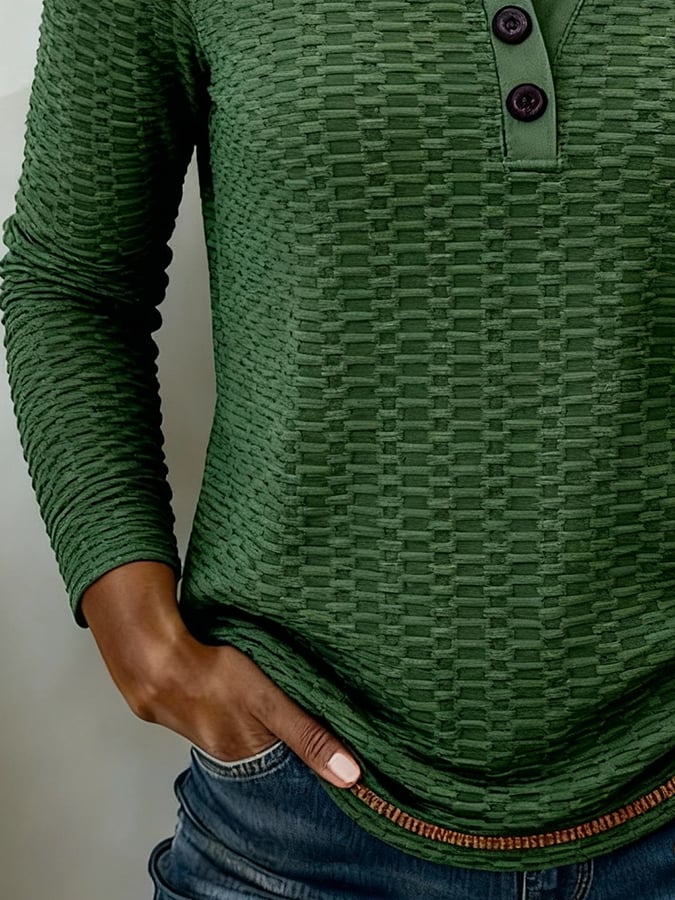 Women'S Casual Color-Blocked Pullover Top