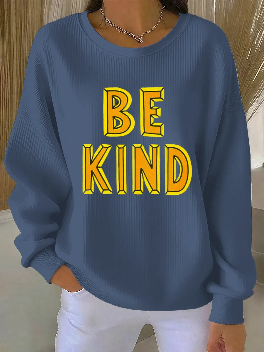 Be Kind Vintage Art Print Casual Sweatshirt