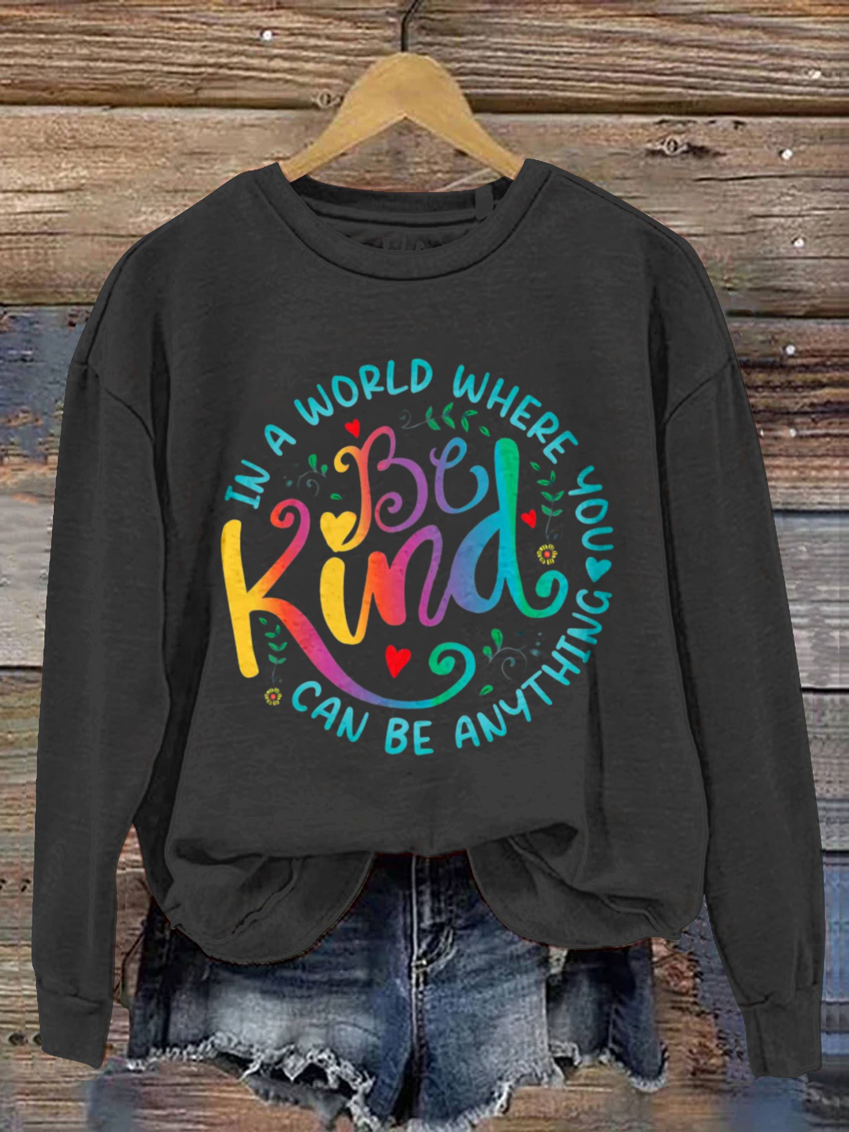 Be Kind Art Print Casual Sweatshirt