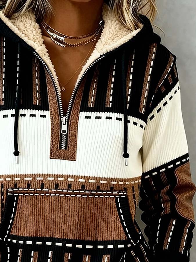 Women'S Casual Loose Printed Hooded Sweatshirt