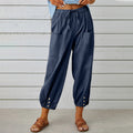 Women's Casual Cotton And linen Nine-quarter Pants