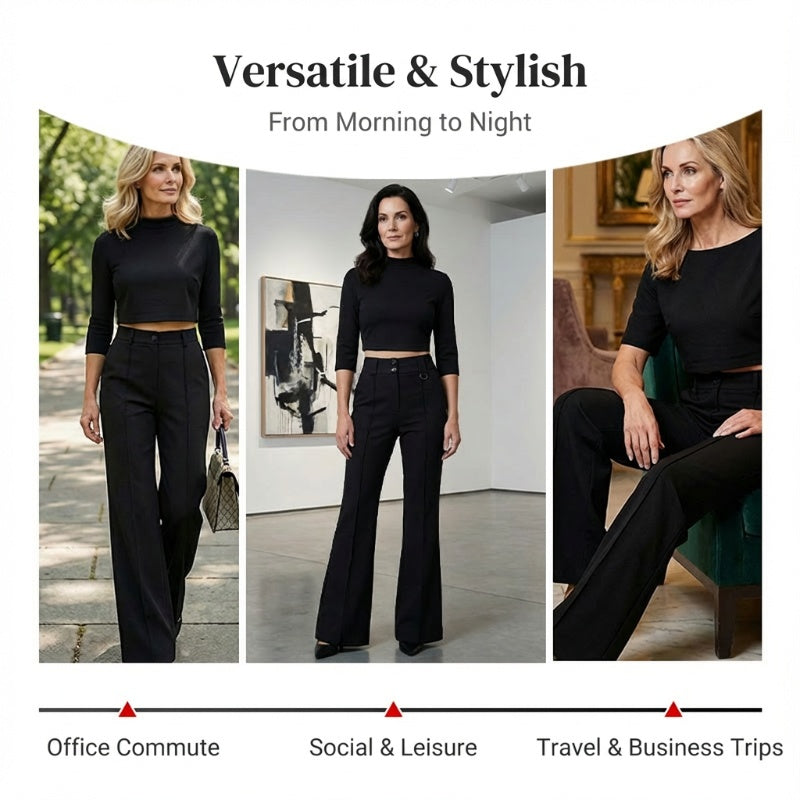 ⏳Time-Limited Special⏰Women's Elegant Crop Top & Wide-Leg Pants Set👖