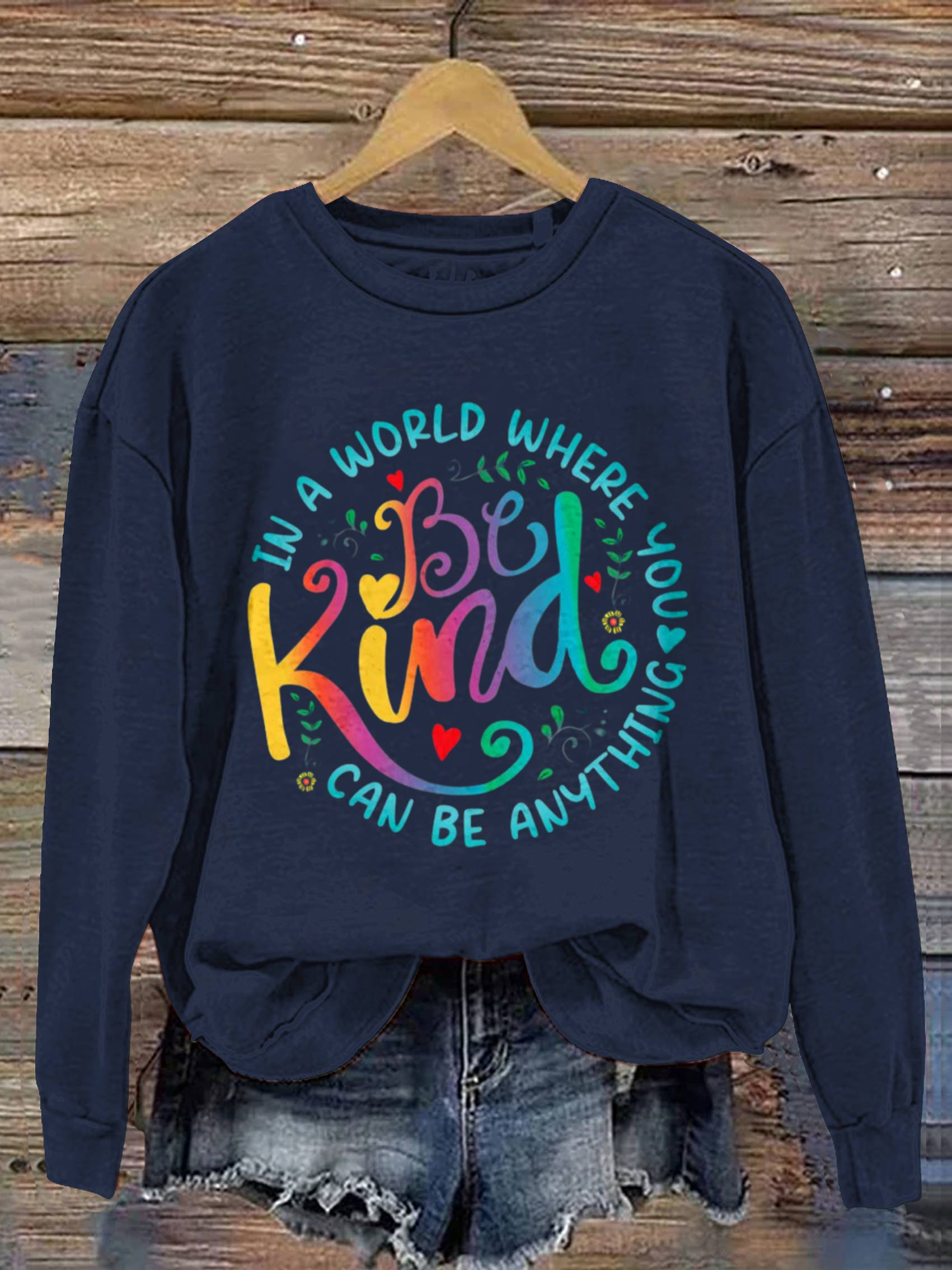 Be Kind Art Print Casual Sweatshirt