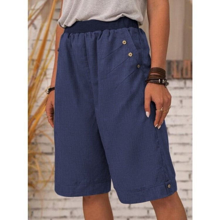 Women's Solid-colored Casual Shorts