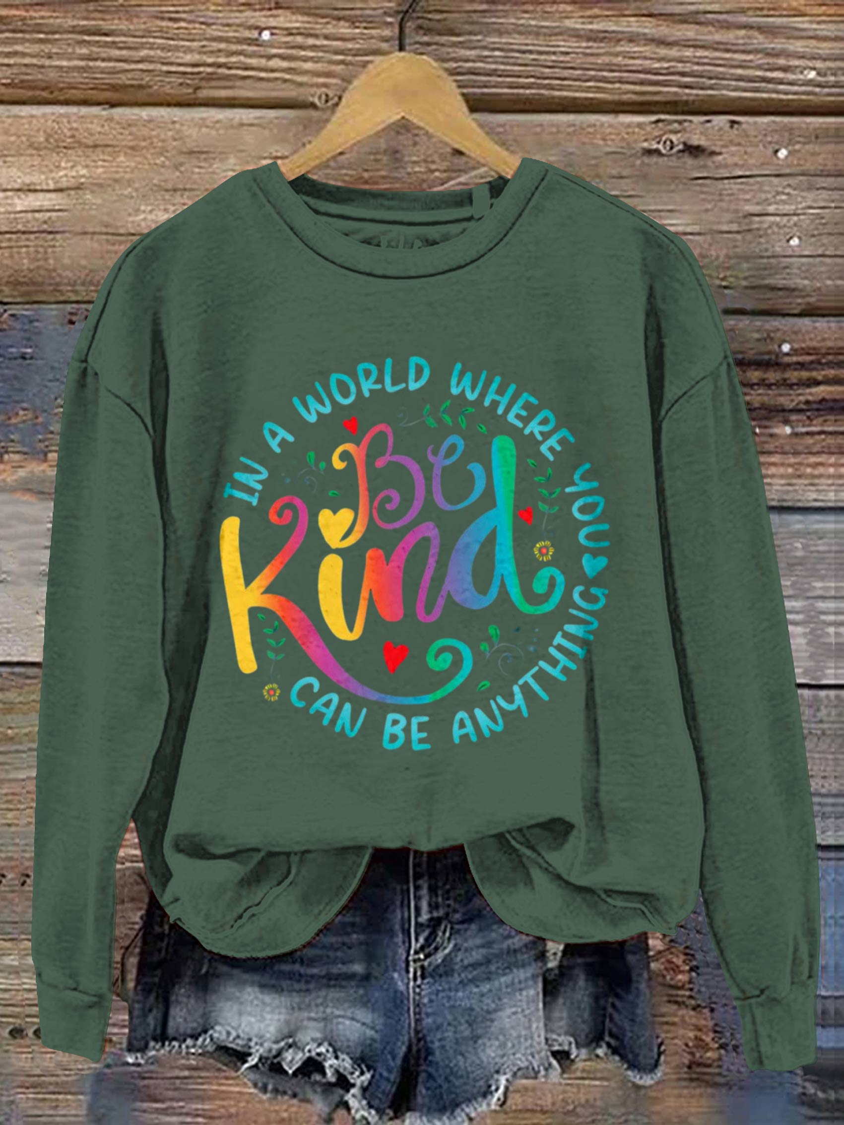 Be Kind Art Print Casual Sweatshirt