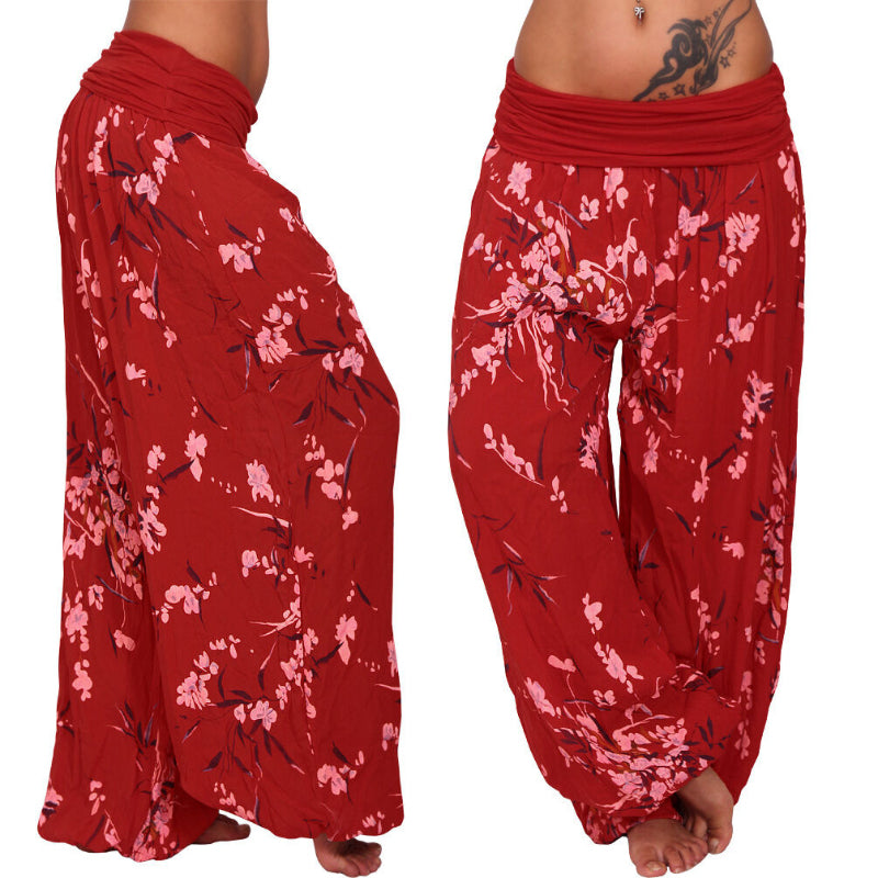 Ladies Floral Printed Harem Casual Pants