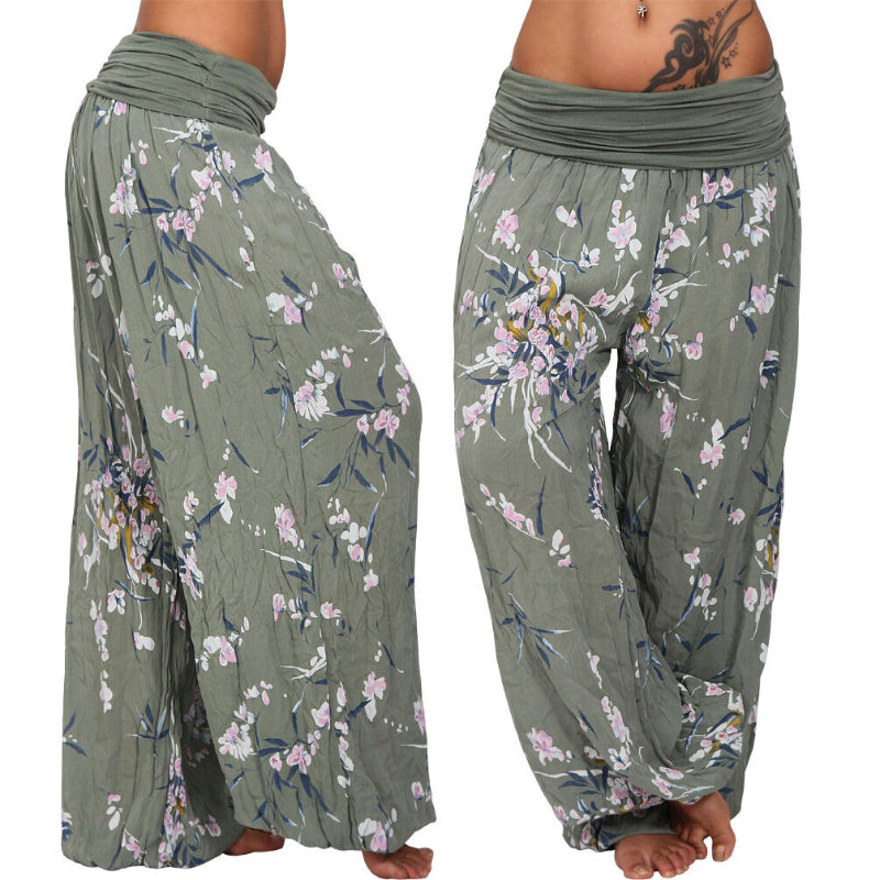 Ladies Floral Printed Harem Casual Pants