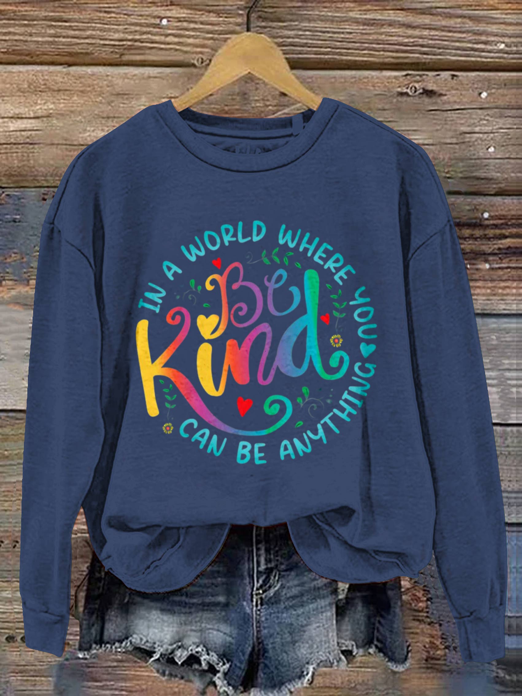 Be Kind Art Print Casual Sweatshirt