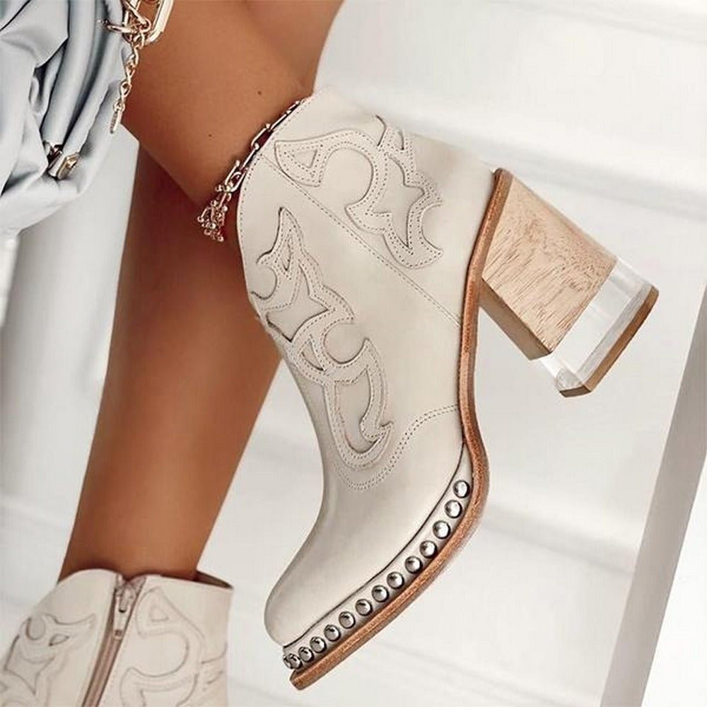 Jessy | Embroidered Western Heel Boots