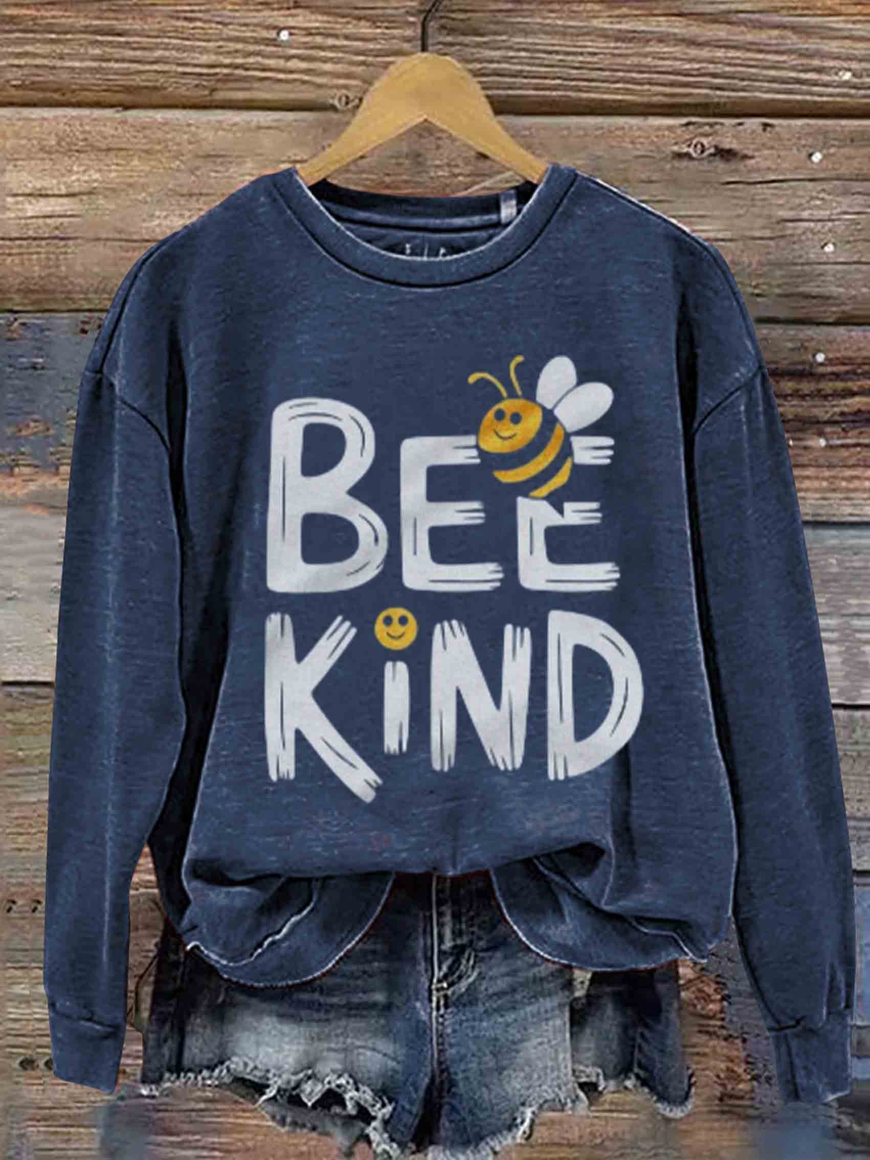 Bee Kind Art Print Casual Sweatshirt