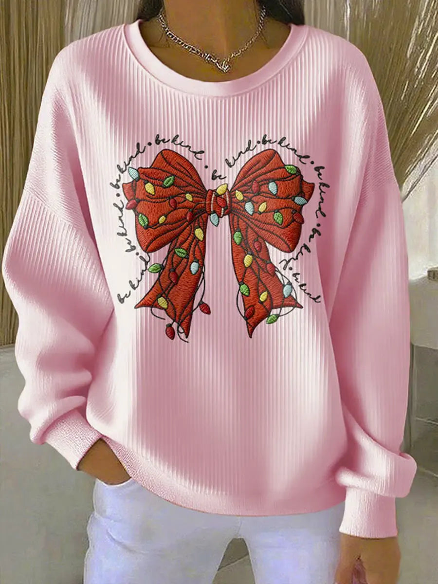 Be Kind Pattern Art Print Casual Cotton Sweatshirt