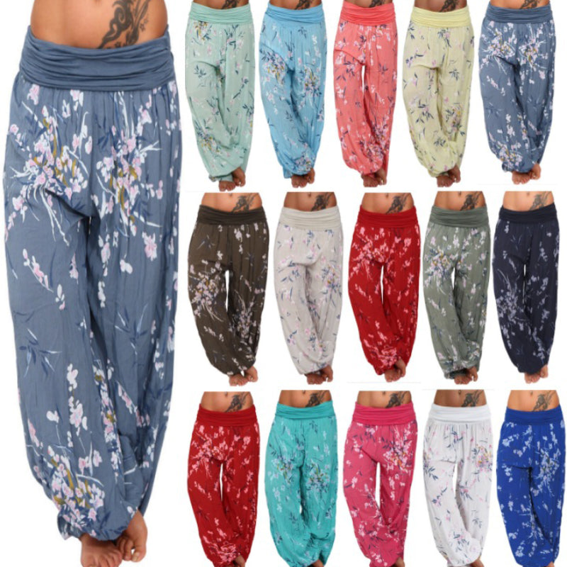 Ladies Floral Printed Harem Casual Pants