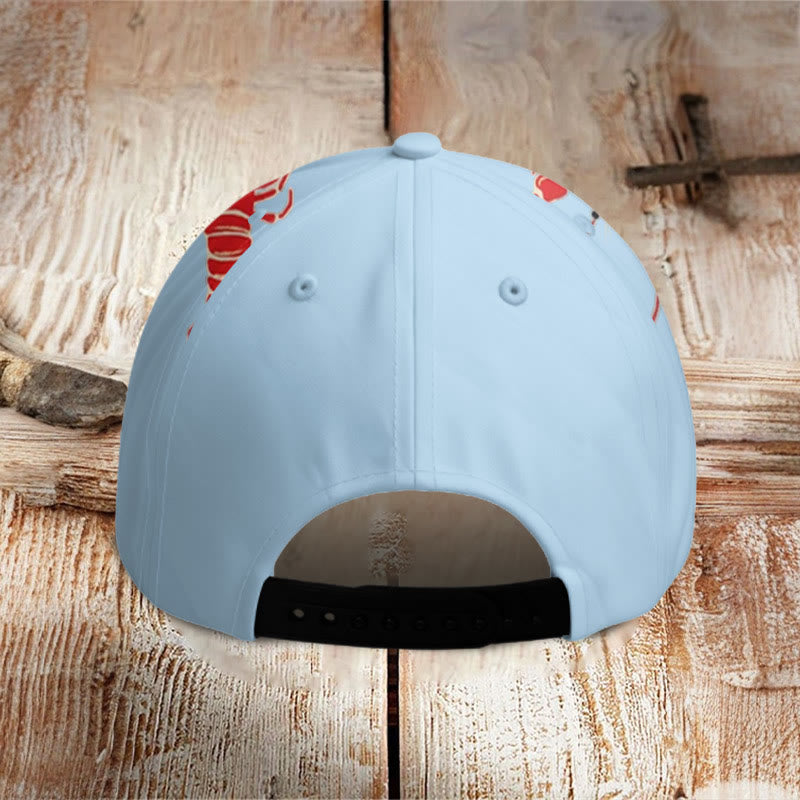 Dashingsoul Creative Big Red Lobster Print Casual Cap