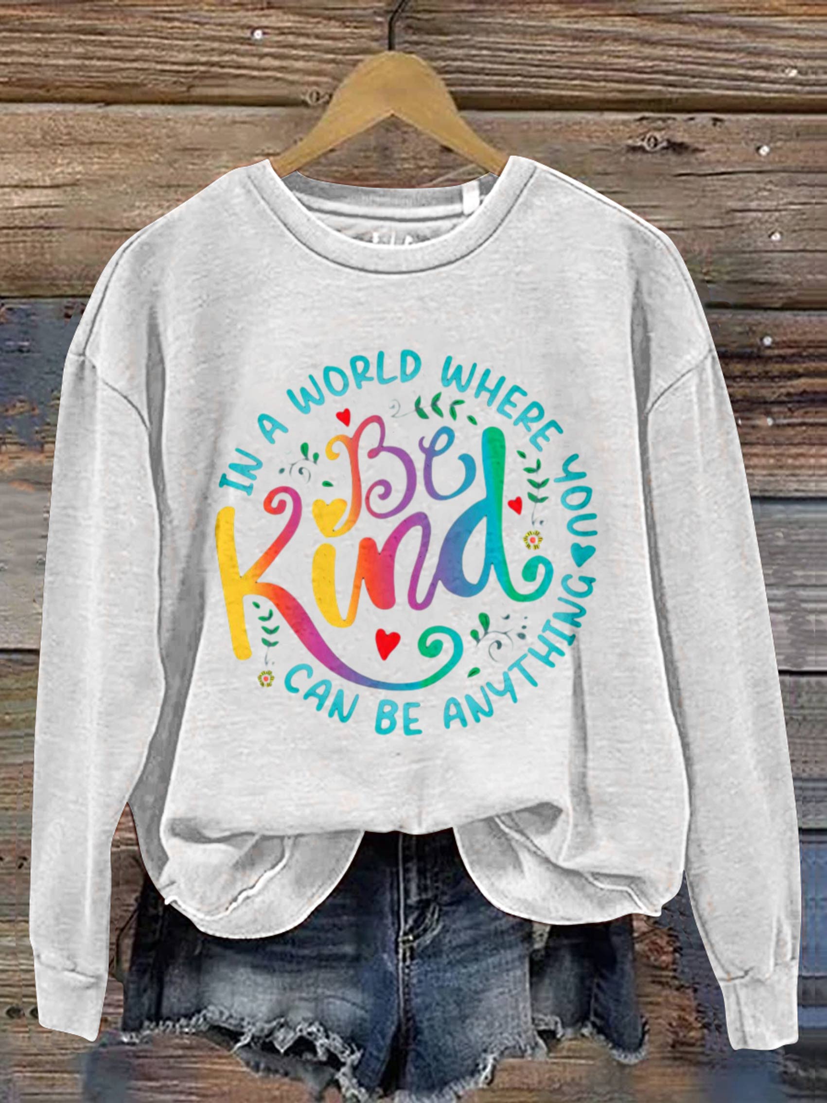 Be Kind Art Print Casual Sweatshirt