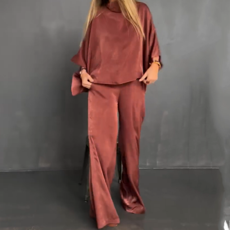 🌸Spring Specials🌸Women's Loose Solid Color Bat-Sleeved 2-Piece Set