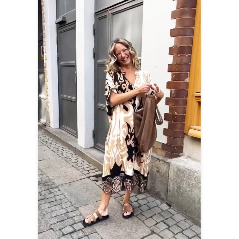 🔥Last Day Promotion 50% OFF🔥Women's Loose V-Neck Printed Dress