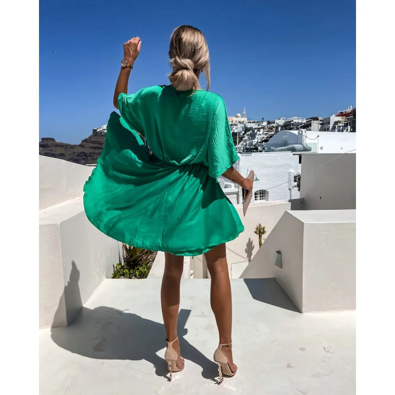 ✨Hot Sale 49% Off🌸Women's Fluttering Loose Waist Irregular Hem Dresses