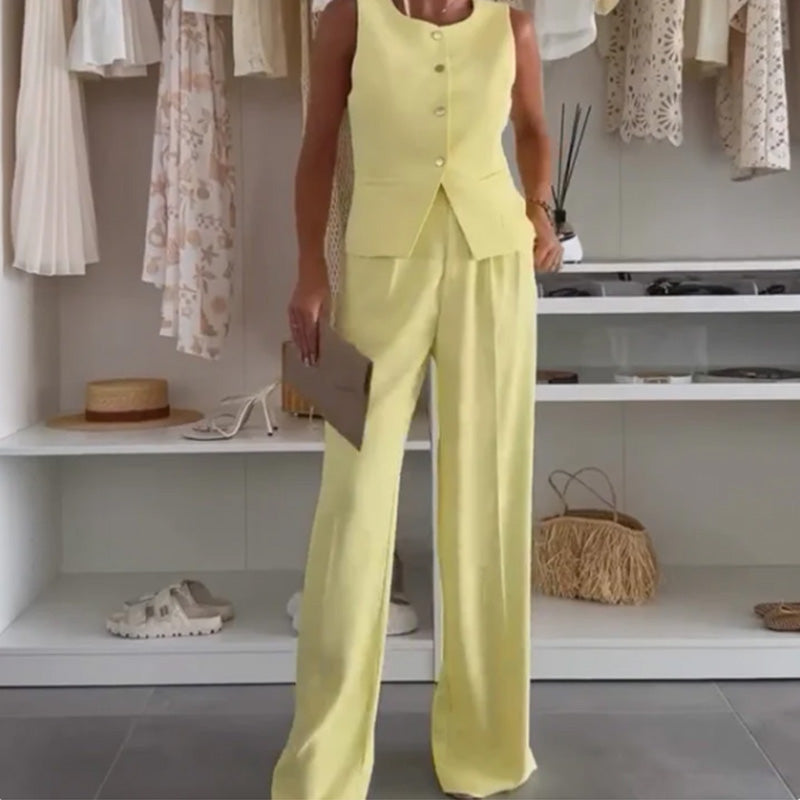 🌸Summer New Arrivals🌸Women's Sleeveless Top and Full-Length Pants Set