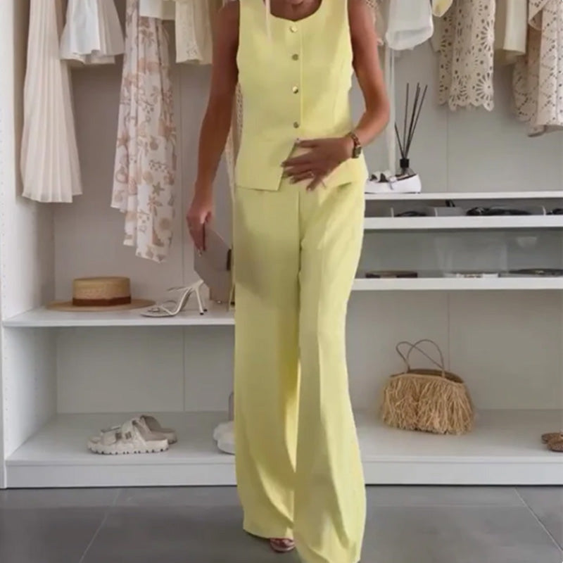 🌸Summer New Arrivals🌸Women's Sleeveless Top and Full-Length Pants Set