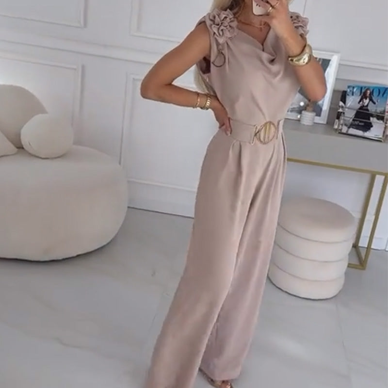 ⏳Time-Limited Special⏰Women's Floral-Embellished Sleeveless Jumpsuit
