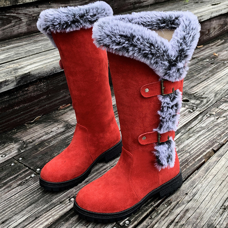 Ladies Thick Plush Mid-Calf Snowboots