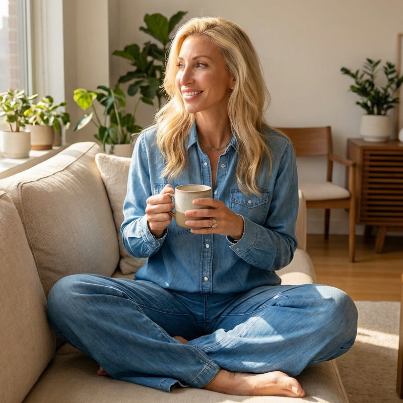 ⏳Time-Limited Special⏰Women’s Faux Denim Pajama 2-Piece Set